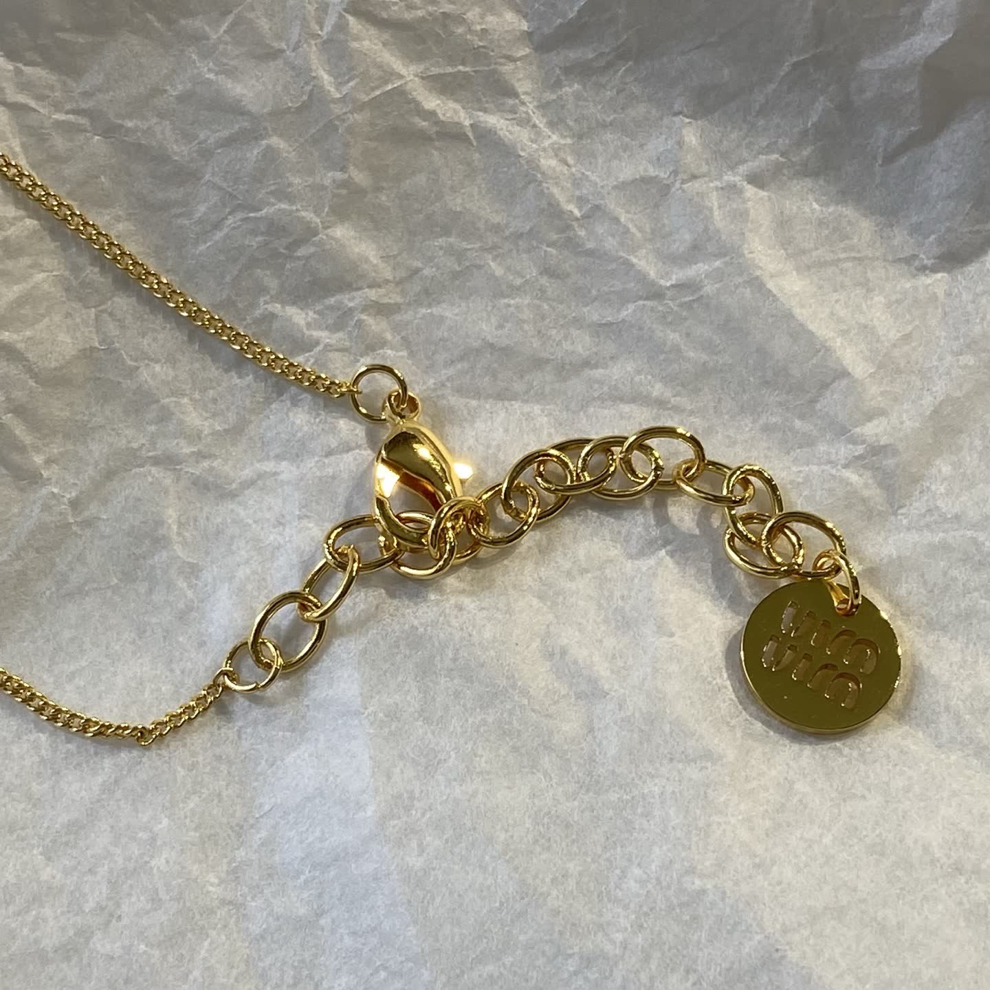 Miu Miu Gold Rabbit Pearl Necklace